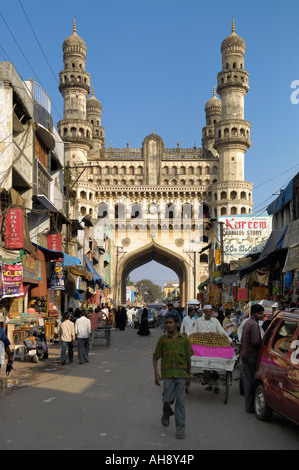 Lad bazaar and Charminar Hyderabad Andhra Pradesh India Stock Photo