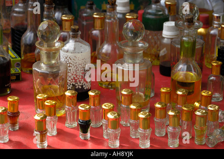 Attar or perfume oil bottles Hyderabad Andhra Pradesh India Stock Photo