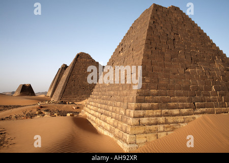 The pyramids of Meroe, Bagrawiyah, Sudan, Africa Stock Photo