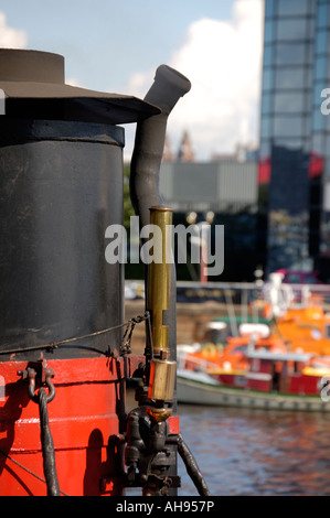The funnel and pipes of the Vital Spark a famous Clyde Puffer Stock Photo