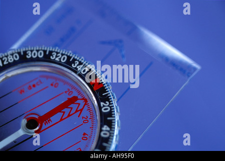Compass and map for travel direction finding and orientation Stock ...