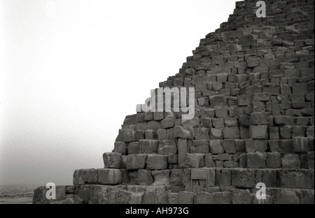 Detail of the bottom corner of the great Pyramid of Chephren, Giza, Egypt. Stock Photo