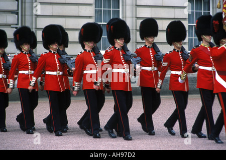 The Changing of the Guard outside Buchingham Palace in London Stock Photo