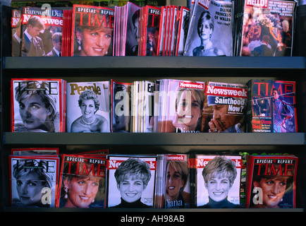 News magazine display featuring Princess Diana Stock Photo