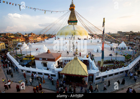 Boudhanath stupa in evening light. Pashupatinath, Kathmandu, Nepal. Stock Photo