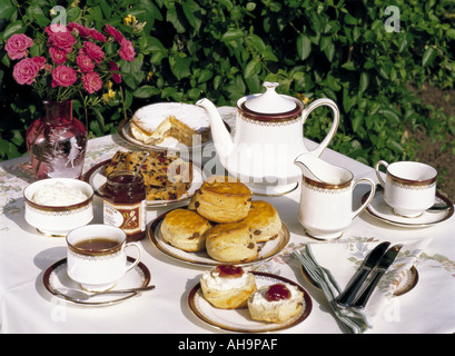 Afternoon tea in garden England Stock Photo