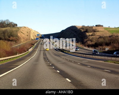 Twyford Cutting M3 Motorway Travelling North England UK Stock Photo