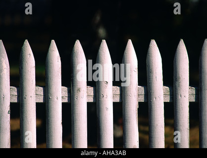 New England white picket fence Stock Photo