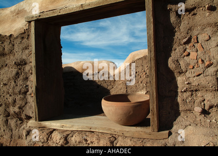 Pot in window Tumacacori National Historical Park Arizona Stock Photo