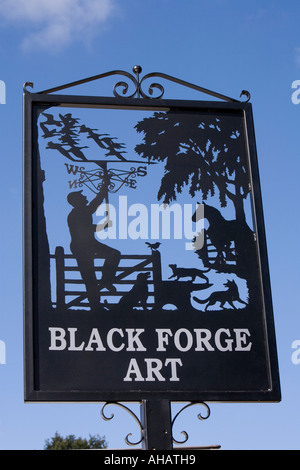 UK Hampshire Romsey Broadlands CLA Game Fair Black forge blacksmiths sign Stock Photo