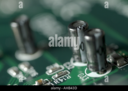 Electronic integrated circuit on a computer usb board Stock Photo