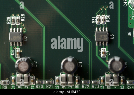 Electronic integrated circuit on a computer usb board Stock Photo