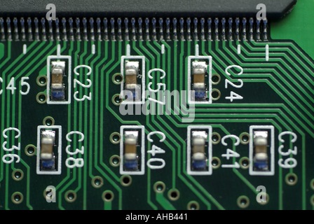 Electronic integrated circuit on a computer usb board Stock Photo