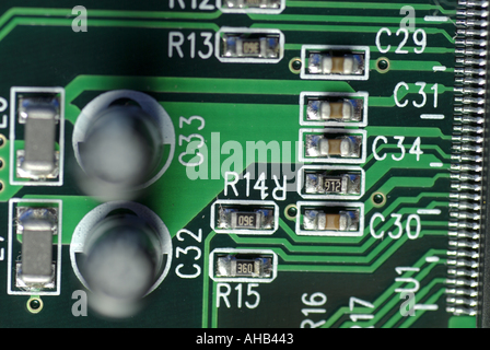 Electronic integrated circuit on a computer usb board Stock Photo