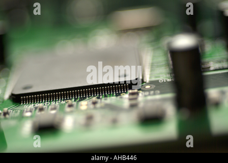 Electronic integrated circuit on a computer usb board Stock Photo