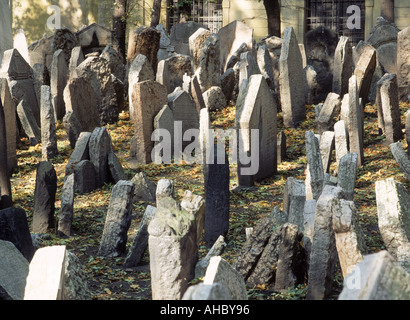Old Jewish Cemetery in Prague Czech Republic Stock Photo