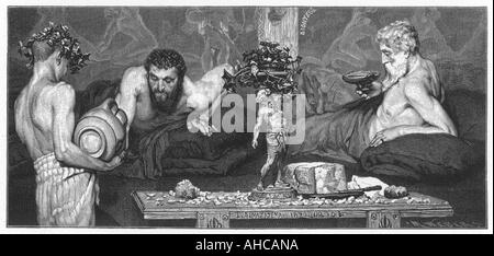 Ancient Greek Banquet Stock Photo