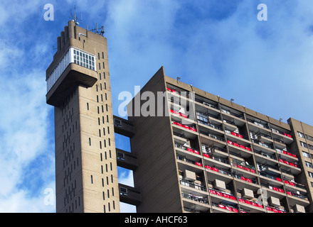 day Trellick Tower a residential block designed by Erno Goldfinger in West London England Britain United Kingdom UK Stock Photo