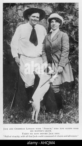 JACK LONDON with his second wife CHARMIAN photo taken six days before