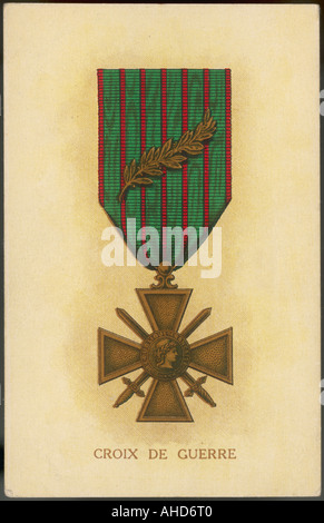 Croix De Guerre Card Stock Photo