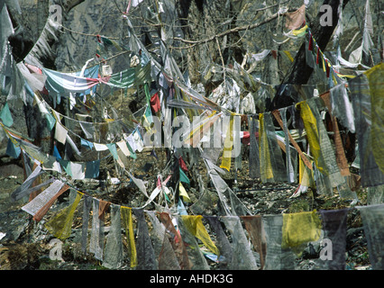 Prayer Flags , Hindu Temple , Muktinath , Nepal Stock Photo