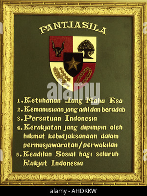 geography / travel, Indonesia, politics, pancasila, five principles of Indonesian constitution, Jakarta, historic, historical, South East Asia, 5, Stock Photo