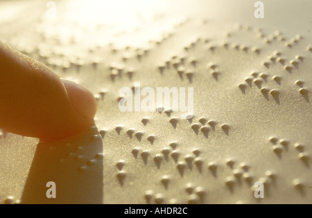 braille blind reading Stock Photo