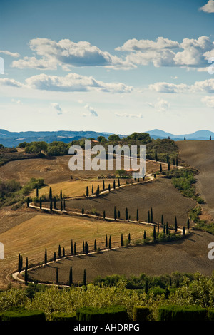 Zig-zag road to San Bernadino, Tuscany Stock Photo - Alamy