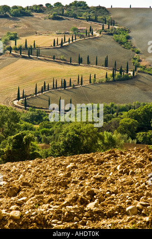 Zig-zag road to San Bernadino, Tuscany Stock Photo - Alamy