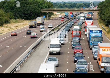 TRAFFIC JAMS ON THE M6 MOTORWAY NORTHBOUND BETWEEN JUNCTION 12 AND 13 ...