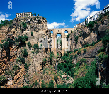 Spain, Andalucia, Rhonda, Puente Nuevo and the El Tajo Gorge Stock Photo