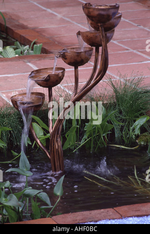 Water feature made from Copper Stock Photo