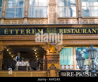 facade of Sörforrás Restaurant (Etterem), Váci utca, Budapest, Hungary Stock Photo