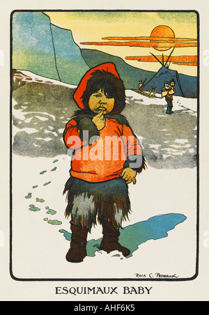 Eskimo Child Early 20th Stock Photo