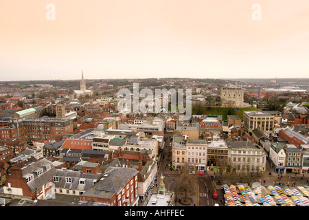 Norwich aerial view looking North East Stock Photo