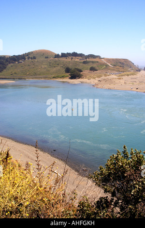 Northern California's Russian River at the end of it's journey to meet the pacific ocean. Stock Photo