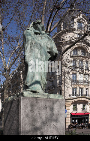 Auguste Rodin statue of Honore de Balzac boulevard du Montparnasse Paris France Stock Photo
