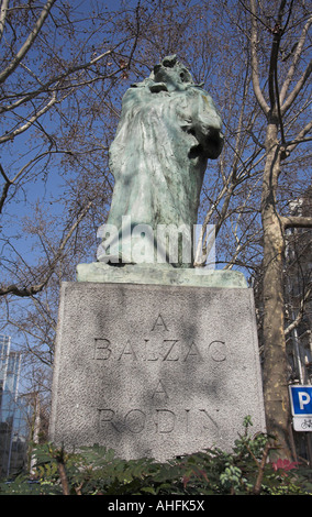 Auguste Rodin statue of Honore de Balzac boulevard du Montparnasse Paris France Stock Photo