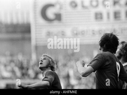 football, Bundesliga, 1971/1972, FC Schalke 04 versus Fortuna Duesseldorf 3:0, Glueckaufkampfbahn Stadium in Gelsenkirchen, scene of the match, Rolf Ruessmann (S04) Stock Photo