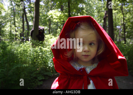 the wolf and little red riding hood Stock Photo