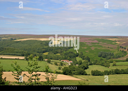 Gillamoor North York Moors National Park UK Surprise View and Heather Stock Photo