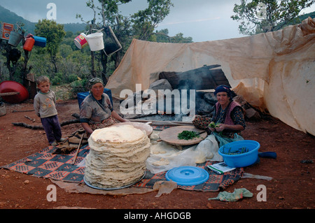 Kurdish nomads up in the hills of Southern Turkey near Kas. Stock Photo