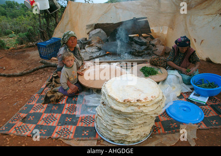 Kurdish nomads up in the hills of Southern Turkey near Kas. Stock Photo