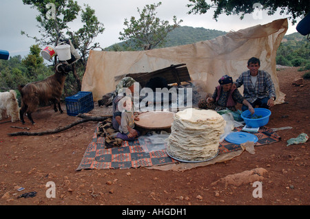 Kurdish nomads up in the hills of Southern Turkey near Kas. Stock Photo