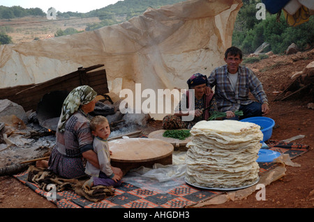 Kurdish nomads up in the hills of Southern Turkey near Kas. Stock Photo