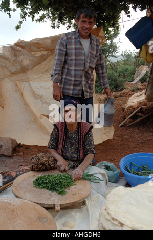 Kurdish nomads up in the hills of Southern Turkey near Kas. Stock Photo