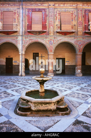 Fountain within a courtyard in hospital San Juan de Dios in Granada Spain Stock Photo