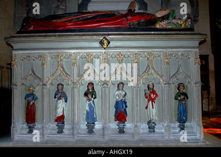 Moreton Corbett Corbet St Bartholomews Church interior with painted tomb of the Corbett family Shropshire England UK GB Stock Photo