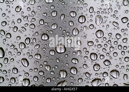 Raindrops on a window glass Stock Photo