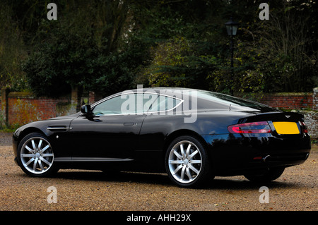 Aston Martin DB9 side view taken from the rear nearside Stock Photo